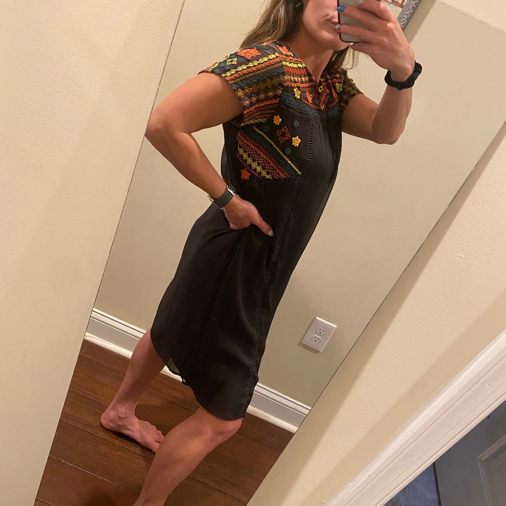 Bob Timberlake Embroidered Short Sleeve Dress Sz S